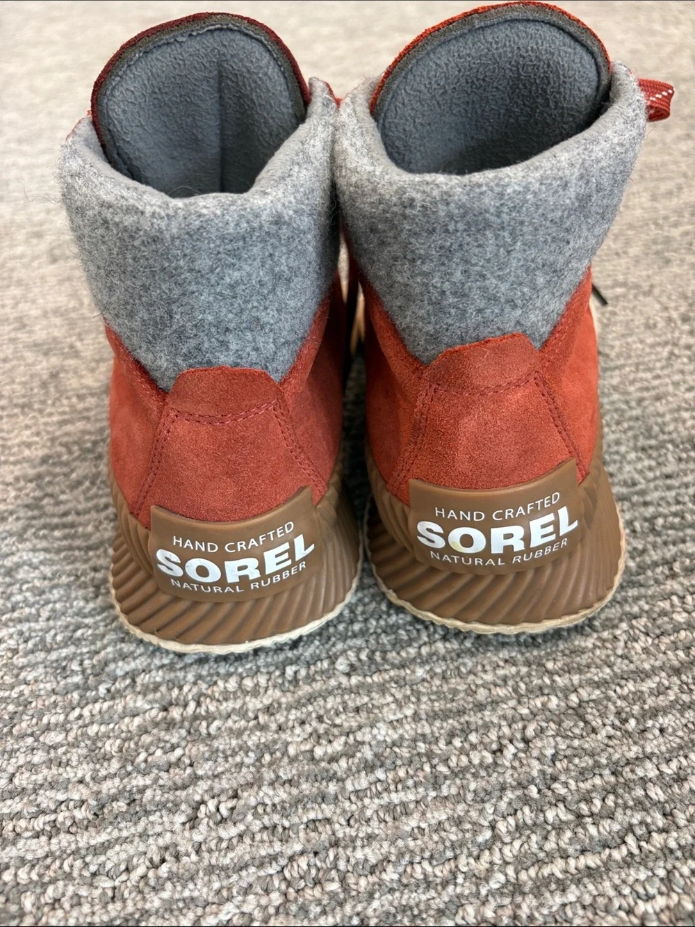 Sorel Rust Red Suede Hiking-Inspired Sneakers - Picture 3 of 3